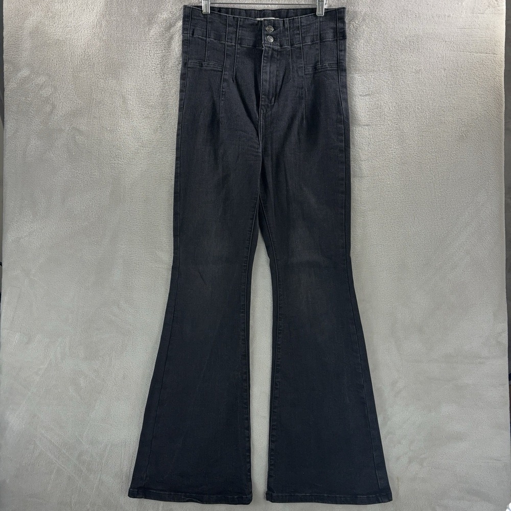 WE THE FREE Jeans Womens‎ Size 31x32 Black Bell Bottom Boho Retro Flare Denim